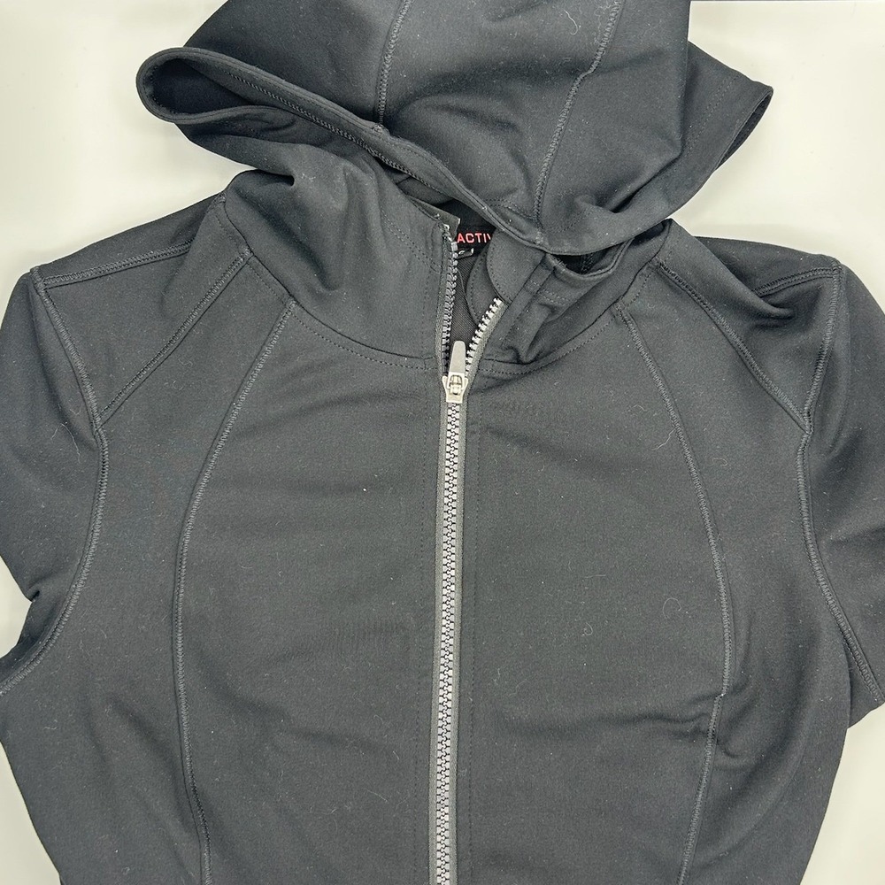 Spyder Womens Full Zip Black Athletic Jacket Thumbholes Back Vent Size Small